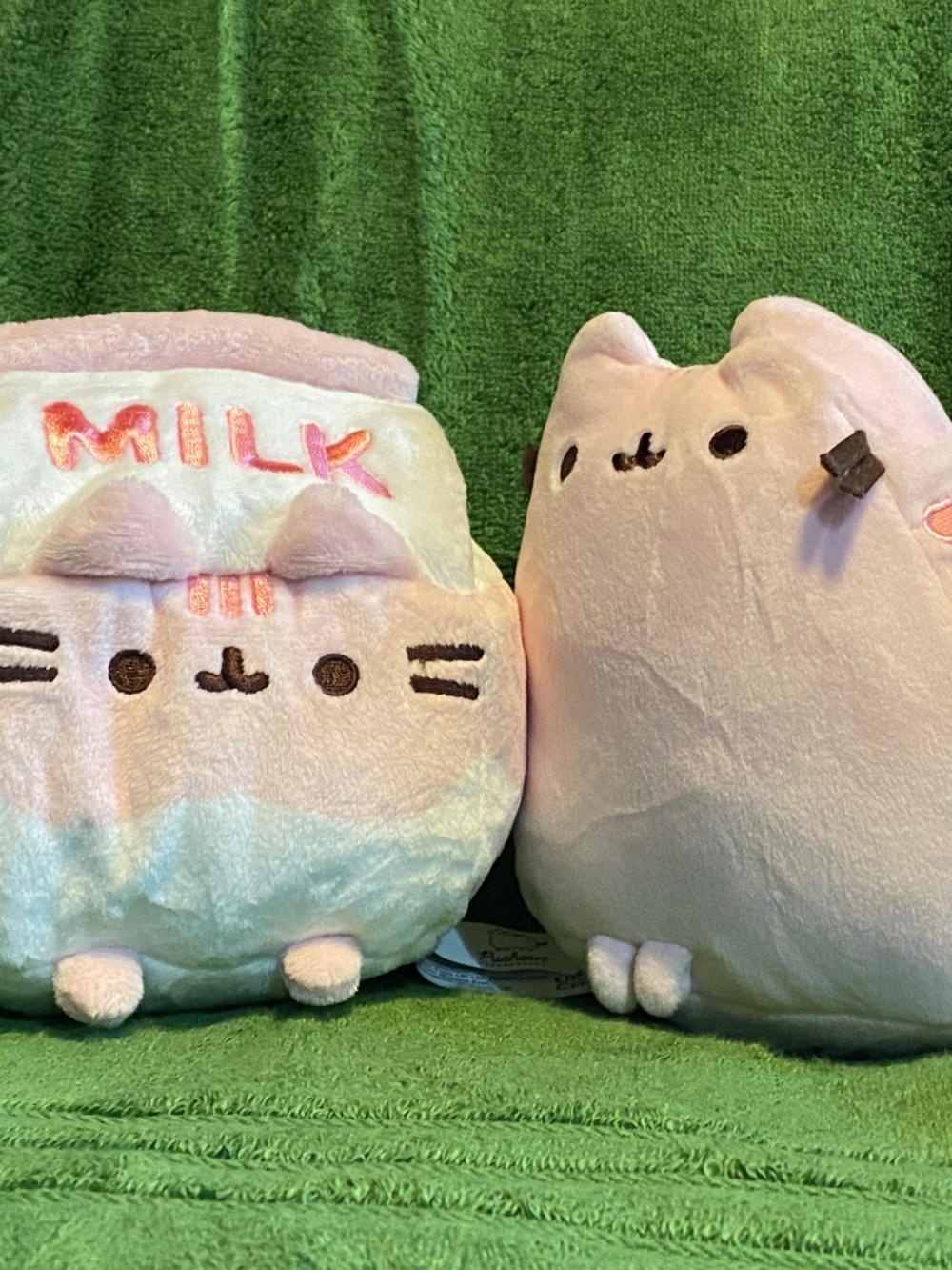 Pusheen plushies - Strawberry Milk and Pink Squisheen